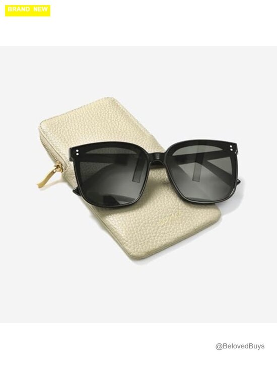 Genuine Leather Zipper Eyeglass Pouch Sunglasses Case Soft Pebble Grain main image 4